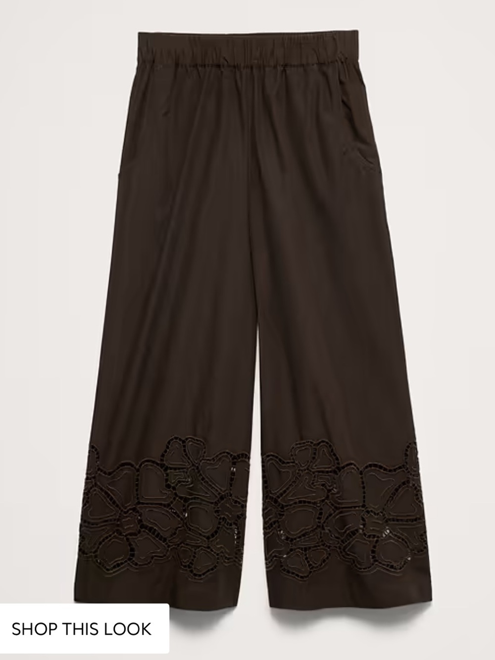 Banana Republic PULL-ON WIDE-LEG ANKLE PANT IN EMBROIDERED POPLIN